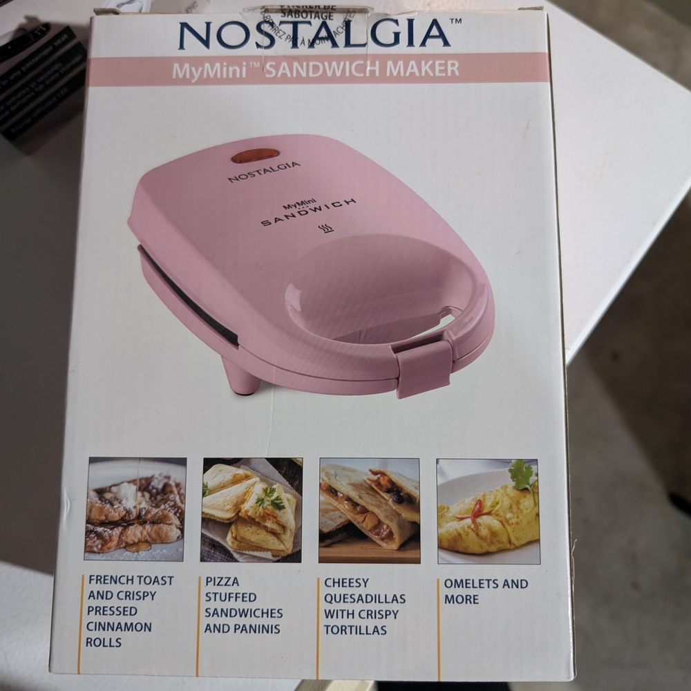 Nostalgia MyMini Pink Sandwich Maker